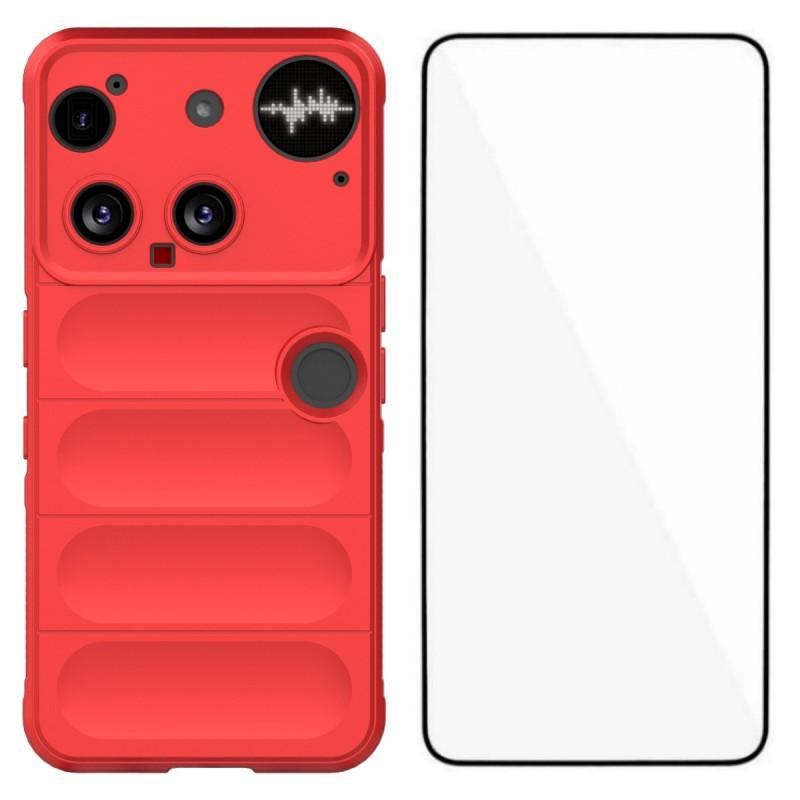 For Nothing Phone (3) 5G TPU Case WANLONFENG HD Series Anti Slip Phone Cover with Tempered Glass