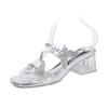 High heels women's new chain butterfly sandals in the summer of 2024 women's versatile rhinestone crystal high-heeled slippers
