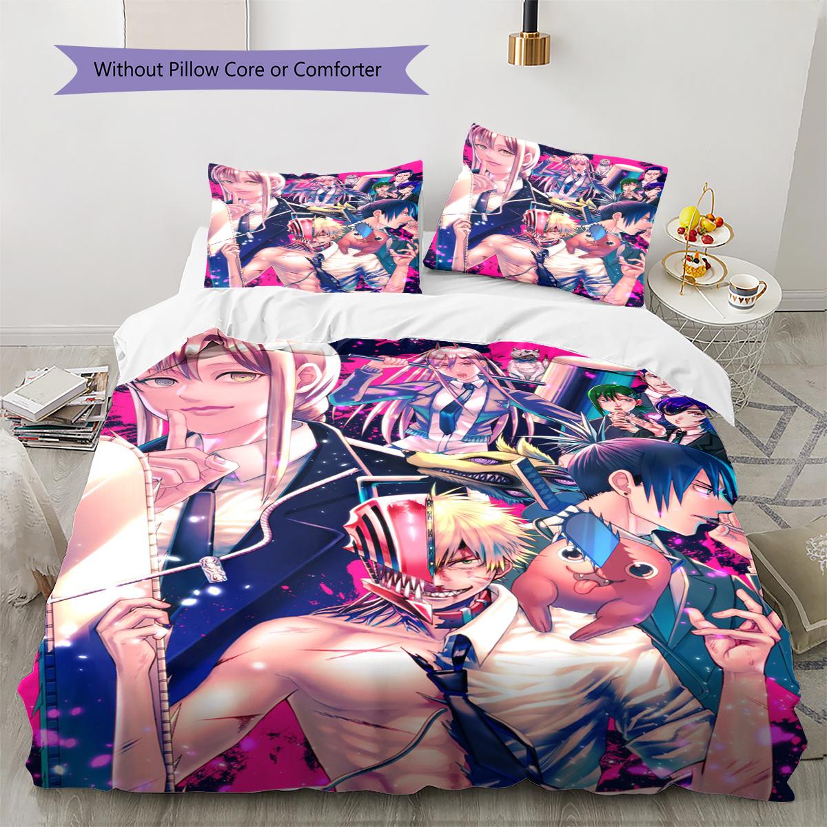 

Chainsaw Man Pattern Bedding Quilt Set Quilt Cover Pillowcase Home Decoration Gift (1 * duvet cover + 2 * pillowcase, without core) 135x200cm