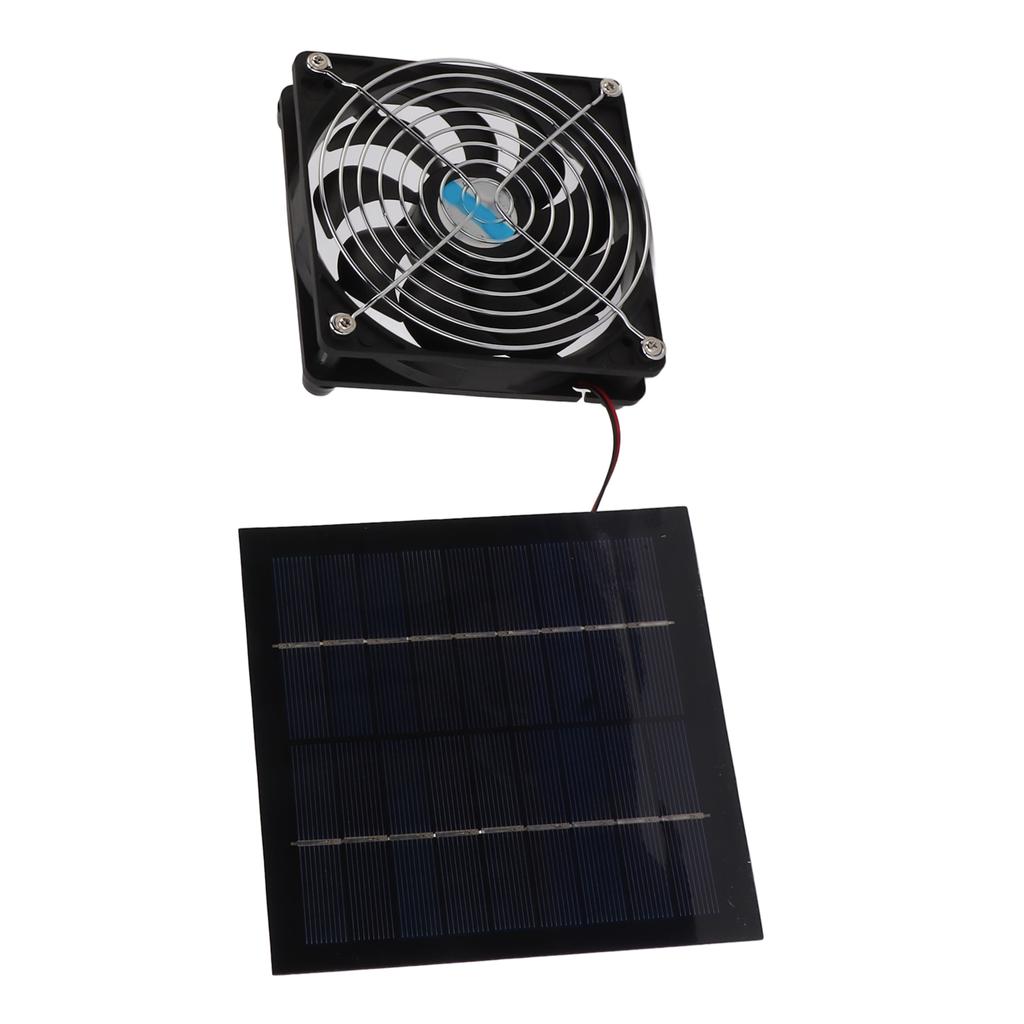 20W Solar Powered Exhaust Fan Powerful 12cm Fan Portable Solar Panel Fan Kit for RV Greenhouse Pet House