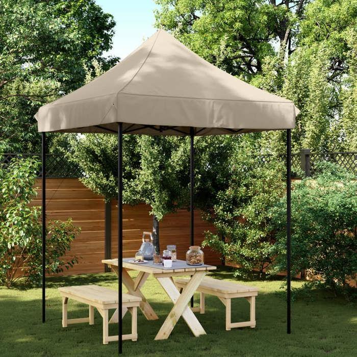 VidaXL Folding Retractable Reception Tent Taupe 200x200x306 Cm, Tent, Awning Tent, Gazebo Awning, Gazebo Tent, 4004986