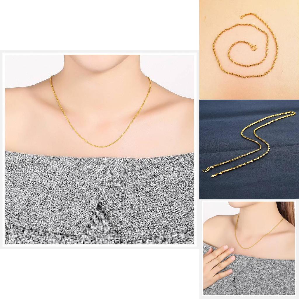 Exquisite 2mm Small Double Wave Necklace Crafted From Pure Brass With 24k Gold Plating Ideal For Women