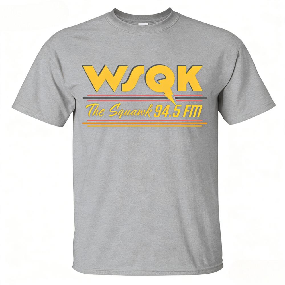 

Retro Sshaped Stranger Tshaped WSQK Sneezing Rock Hawkins Tshirt Sneezing Radio Tshirt 80s Broadcast Style XL