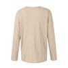 Women's Fashion V-Neck Pullover Button Long Sleeve Solid Color Slim Top