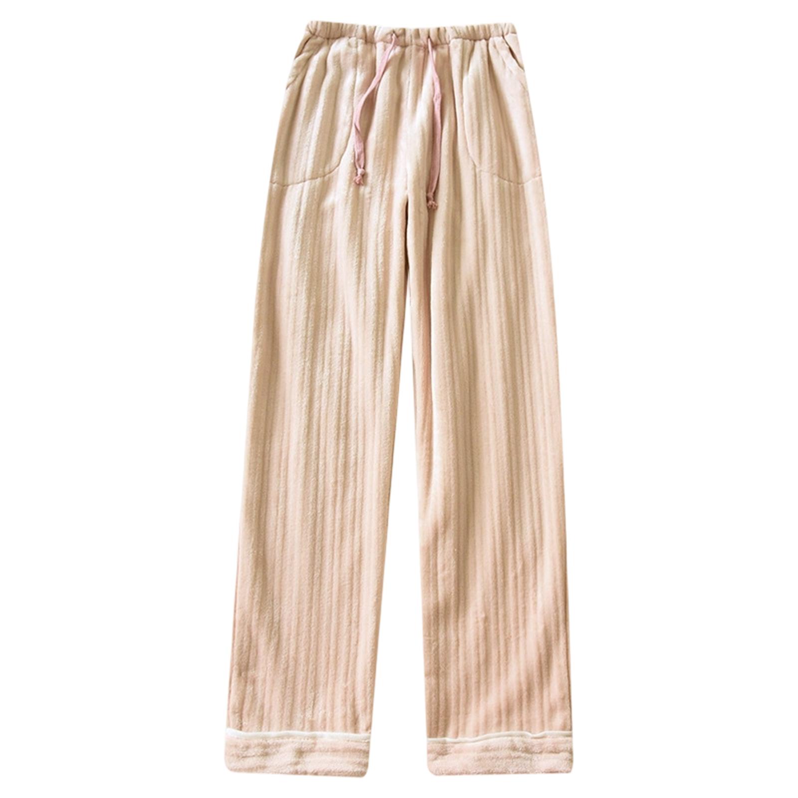 

Women s Fashion Fleece Line Thickened Long Pajama Pants L
