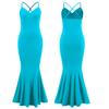 Women Floral Beach Vacation Bodycon Streetwear Maxi Dress Summer Clothes Fishtail Skirt