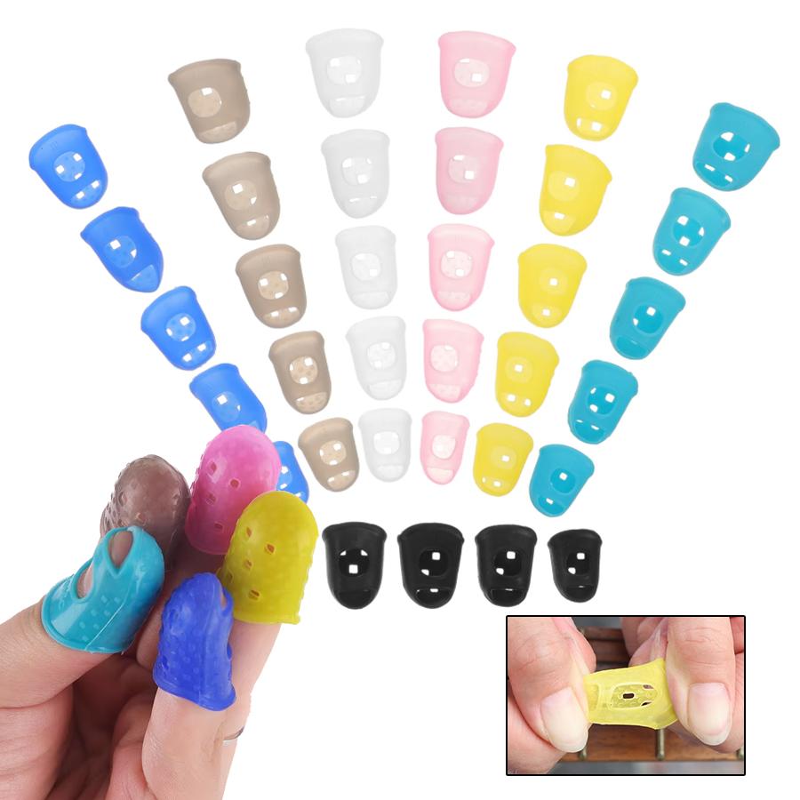 10pcs Guitar Finger Cots Bass Ukulele String Instrument Finger Guard for Daily Practice Pressing Strings Stage Performance XJM