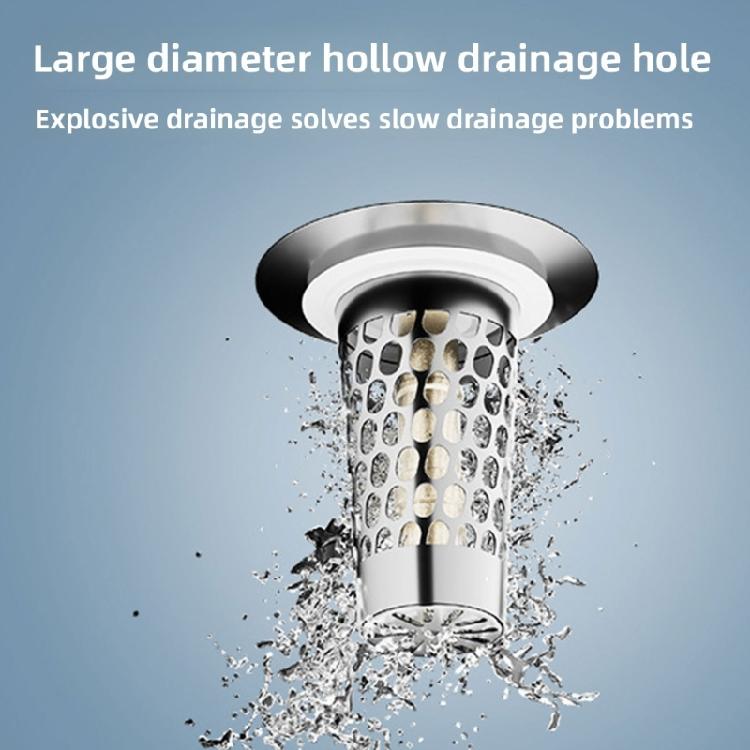 Sink Drain Strainer Basket Metal Drain Plug Push Type Bounce Cores Drain Filter AntiClogging Sink Stoppers Enduring