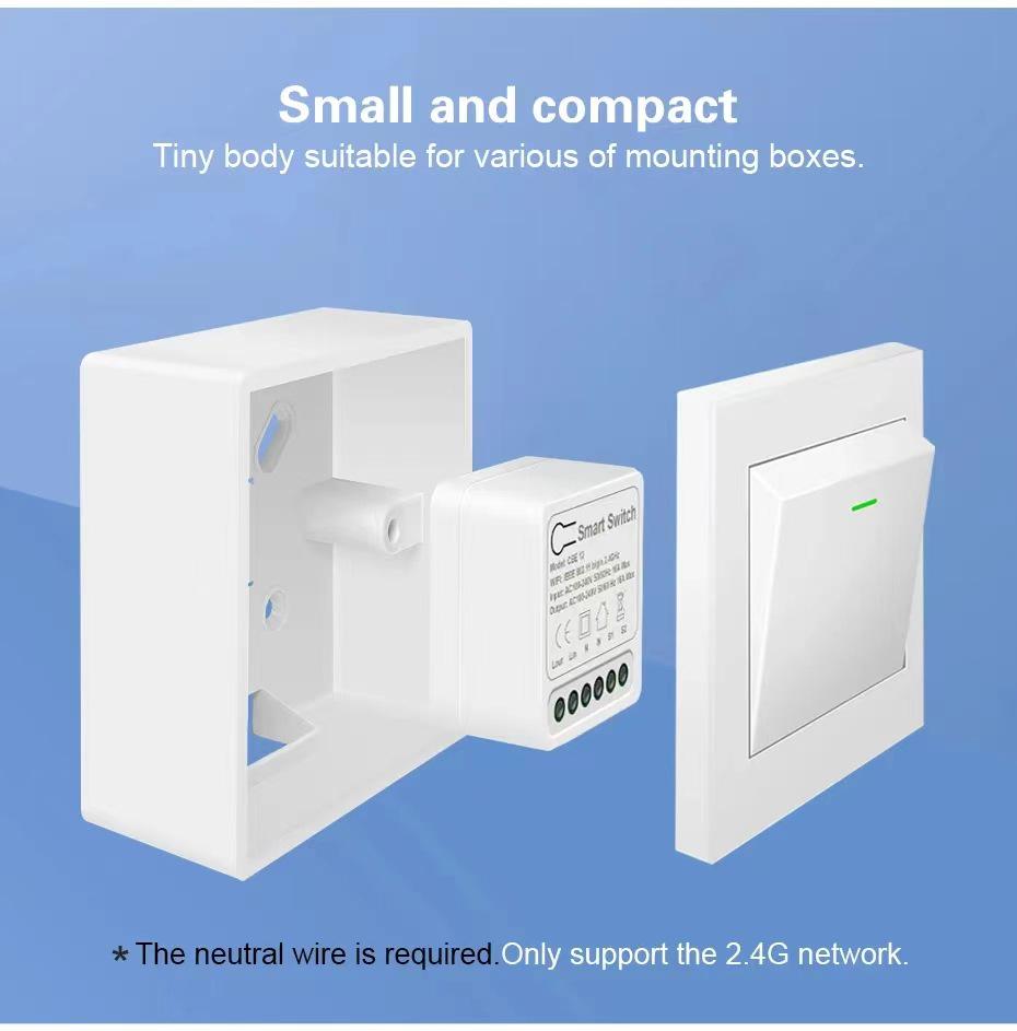 Matteroverwifi Smart HomeKit-Alexa-Google Switch, 10A Voice Control Remote