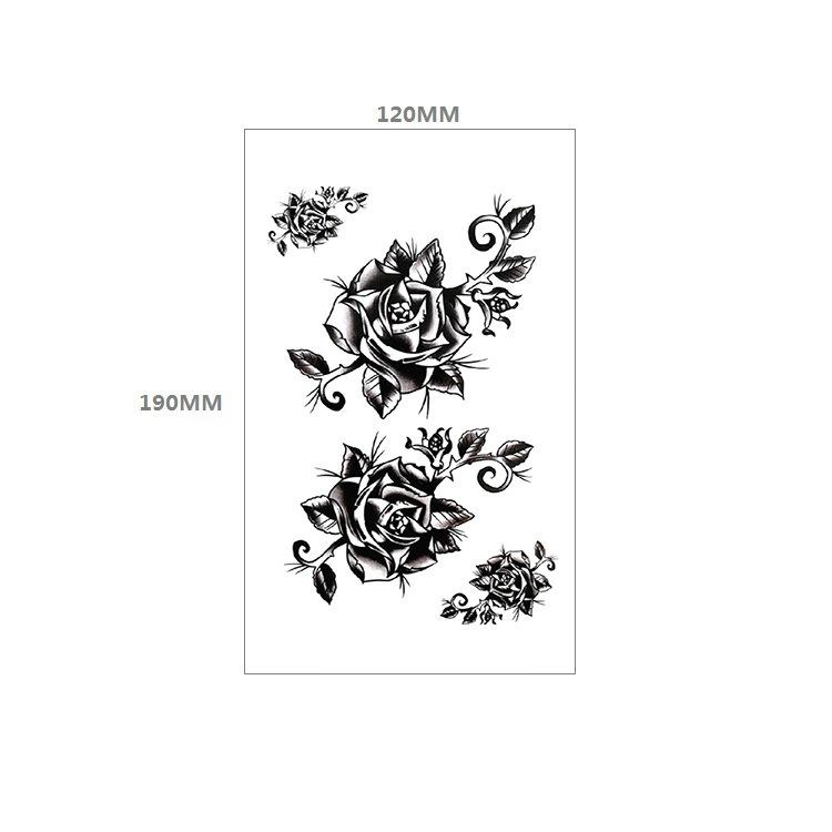 Waterproof Tattoo Sticker Girl Colored Rose Lotus Bohemian Brahma Totem Chest Back Cover Tattoo