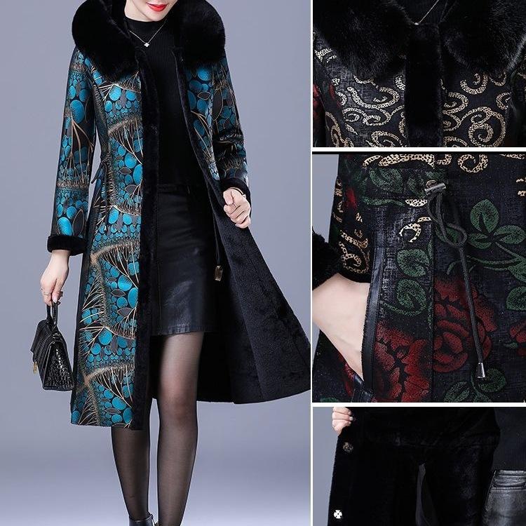 Double-sided Fur Integrated Winter New Medium and Old Women's Clothing Mother Fur Coat Coat