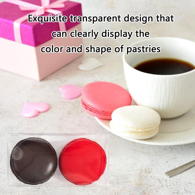 50 Stück Transparente Macaron-Behälter Klare Kunststoff-Dessertverpackungsboxen für Geburtstage und Hochzeiten Bäckereibedarf