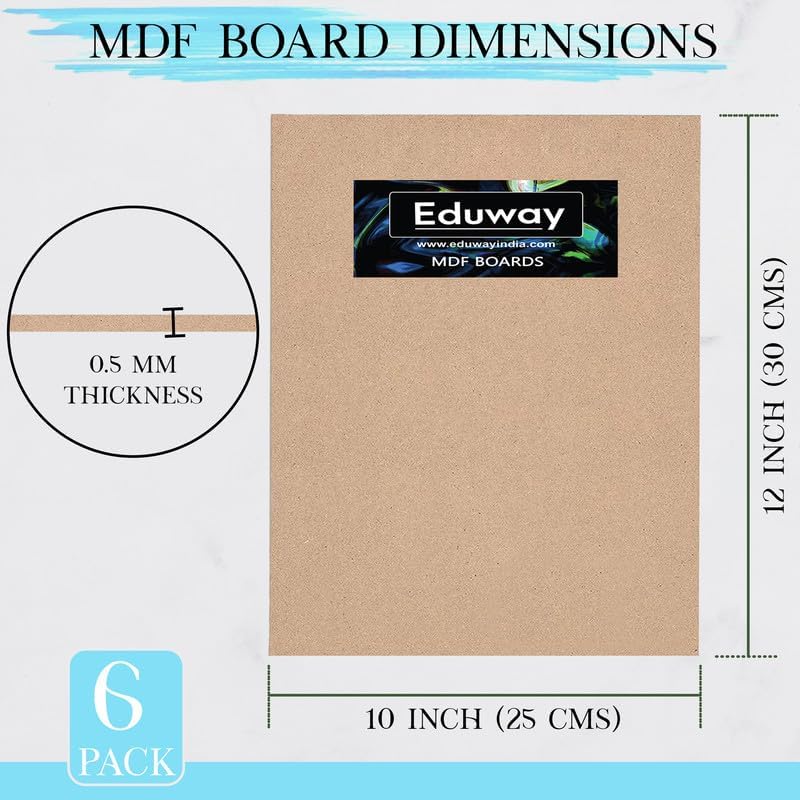 

Eduway 10X12 Inch Mdf Board Wood Sheet For Mandala , Lippan, Resin Art & Craft, 4Mm Thick, Pack Of 8 - Premium Cardboard 10122530 коричневый