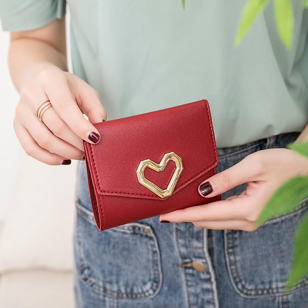 Mode Frauen Haspe Kurze Brieftasche Geldbörse Halter Multi-Karte Position Kupplung