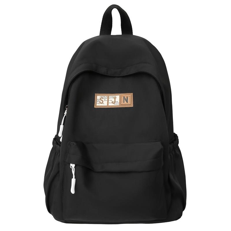 Schoolbag New Large Capacity Solid Color Backpack Middle School Student School Bag High Value Fashion Casual Lightweight Backpack Female