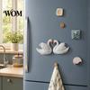 Swan Shape Decor Couple Refrigerator Magnet, 3D Resin Fridge Heavy Duty Magnets Decorative Magnet for Whiteboard Locker Door