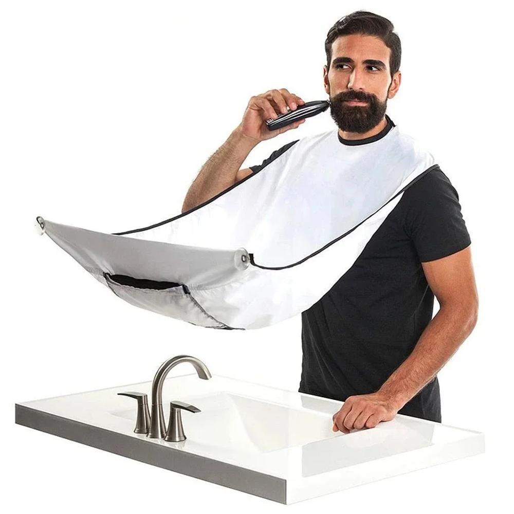 110*75 CM Beard and Mustache shaving apron Cape Bib for Shave with Suction Cups Attach to Mirror Hairdressing Removal Tools