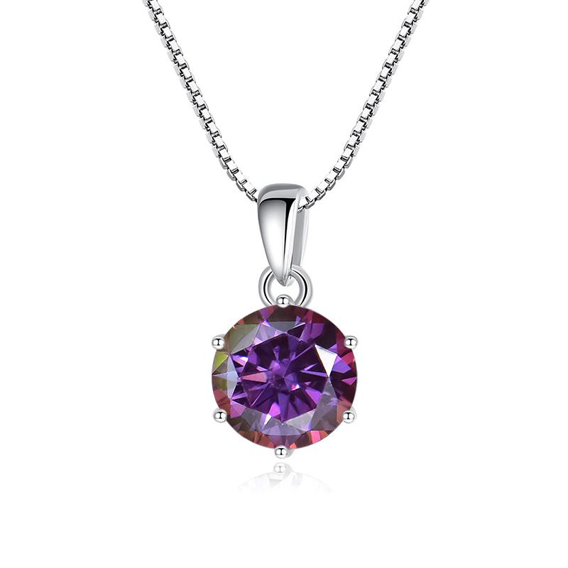 Butterflykiss 1 CT Real Moissanite Pendant Necklace For Women Top Quality 925 Silver Wedding Party Bridal Fine Jewelry