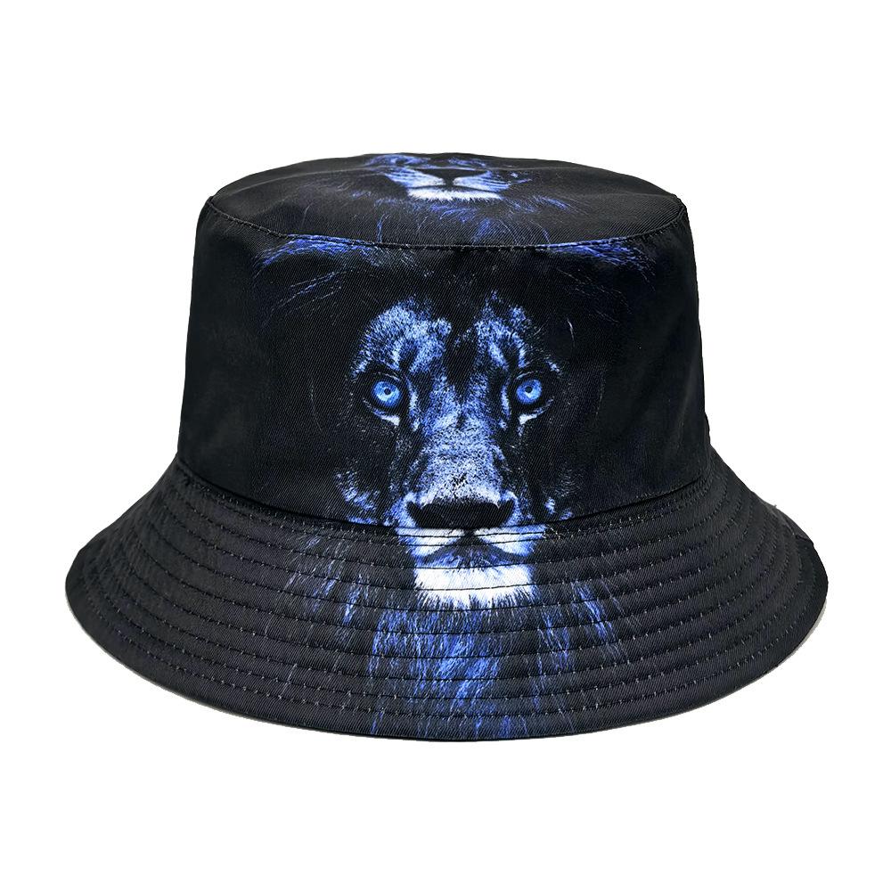 Lion Pattern Bucket Hat Unisex Travel Beach Sun Protection Fisherman Cap Streetwear Summer Foldable Panama Outdoor Skateboarding