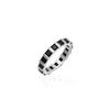 LUNNE Silver 925 Black Square Stone Eternity Ring #LSR25