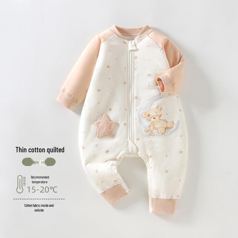 

Детский спальный мешок осень/зима: Тонкая хлопковая пижама плотностью 40 г и одеяло с защитой от ударов. 80 (9-15 months, 18-20 lbs)