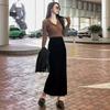 Golden Velvet Women's Mid-Length High-Waisted Slimming Pencil Skirt (Spring/Autumn 2026).