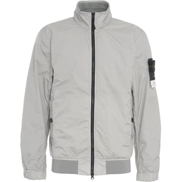 Stone Island Men's Light/Blue Ss25 Resin Nylon Windproof Waterproof Zip Collar Jacket Jacket - K1s154100037s0a23-V0061 Cm