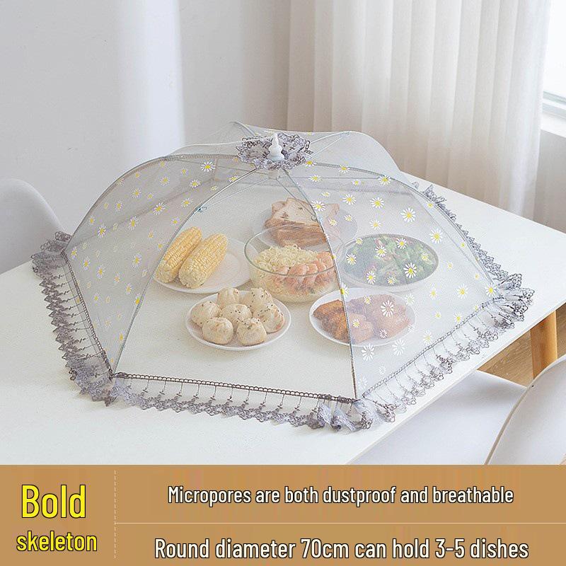 Shuwan Foldable Insect-Resistant Food Cover - Breathable, Dustproof, and Flyproof Umbrella for Household Dishes