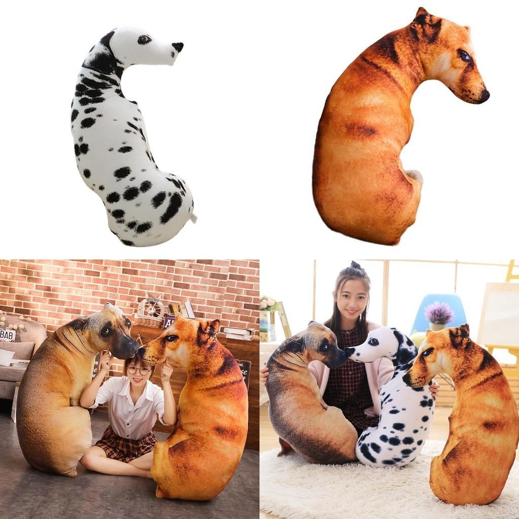 Creative 3d Simulation Dog Pillow, Plush Toy Dog Stuffed Animal For Kids, Short Plush Fabric, Pp Cotton Filling, Various Sizes And Colors