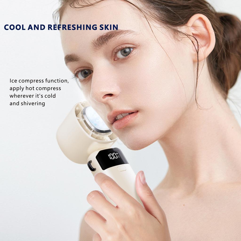 2026 Foldable Air Cooling Rechargeable Fan 3600mAh Portable Mini Handheld Fan 100-Speed Turbo Ice Cooling Fan for Outdoor Travel