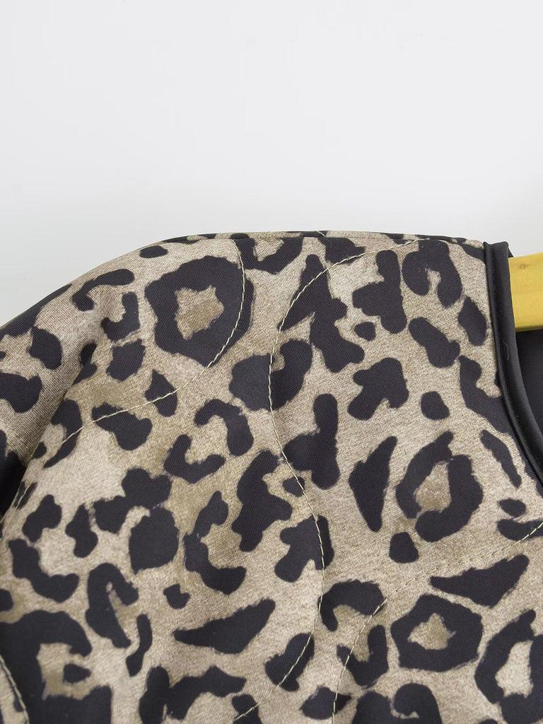 2024 Autumn Women's Cotton Animal Print Jacket - European & American Style Fashion