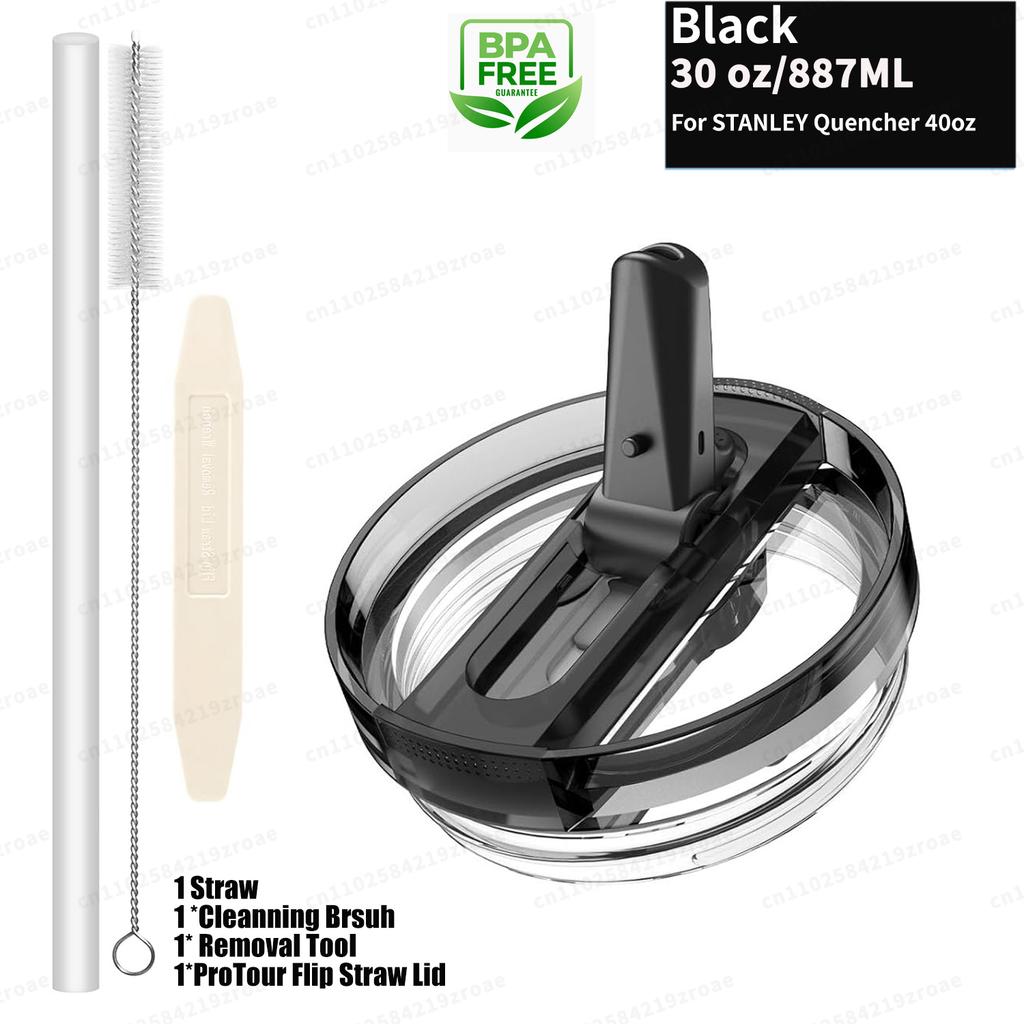 30oz Flip Straw Lid for Stanley Quencher H2.0 Tumbler Leak Proof Lid Replacement No Spill Cover for Stanley Cup Accessories