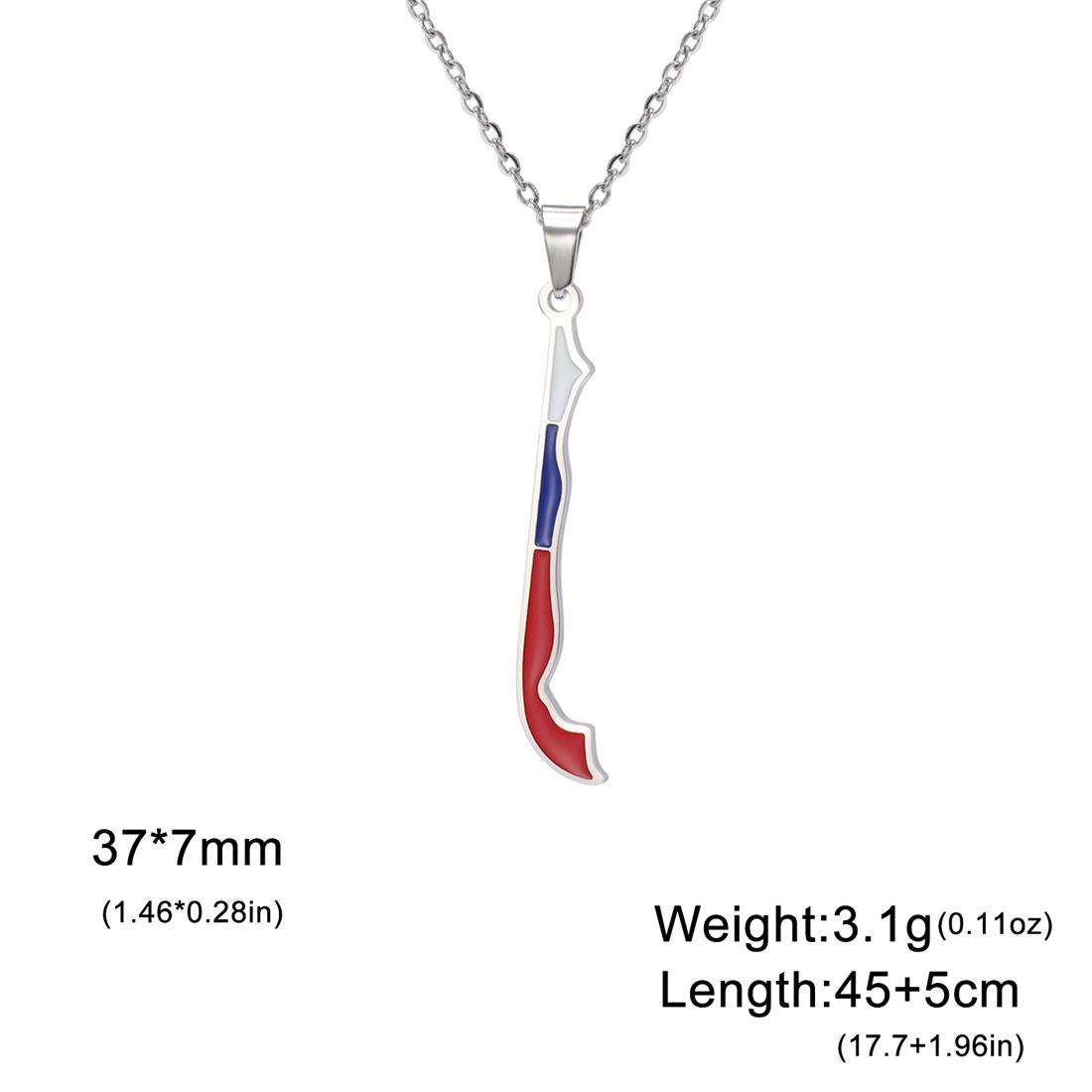 Enamel Chile Map Flag Pendant Necklaces For Women Men Stainless Steel Charm Republic of Chilean Patriotic Jewelry Gifts