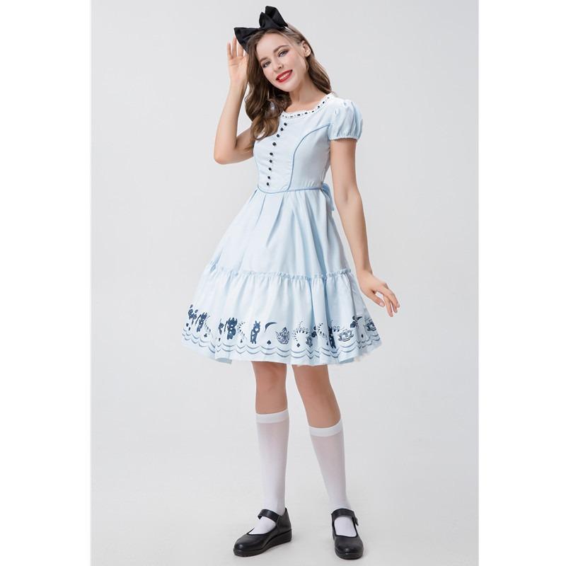 Supply, Alice In Wonderland Blue Dress, Maid Dress, Cute Lolita Stage Performance Dress.