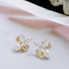 Cute Female Gold Color Small Butterfly Stud Earrings Lovely Bridal Wedding  For Women