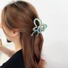 Ins  Fashion 10.2CM Large Wind Watermarked Bowknot Hair Claw Simple Plastic Shark Clip Hair Accessories For Woman Girls