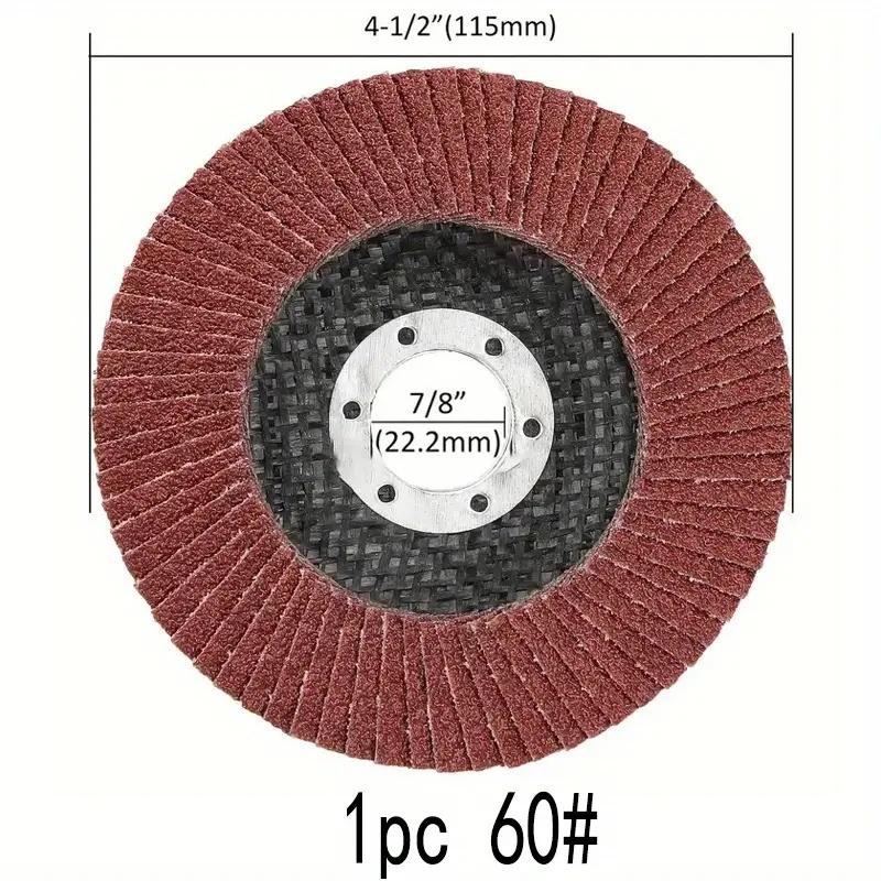 1pc 4.5 Inch Flap Discs 40 60 80 120 Grit Grinding Discs 4 1/2 Assorted Sanding Grinding Wheels,Aluminum Oxide Abrasives,Grind