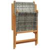 Adjustable Garden Chair 4 Pcs Grey Poly Rattan Solid Wood