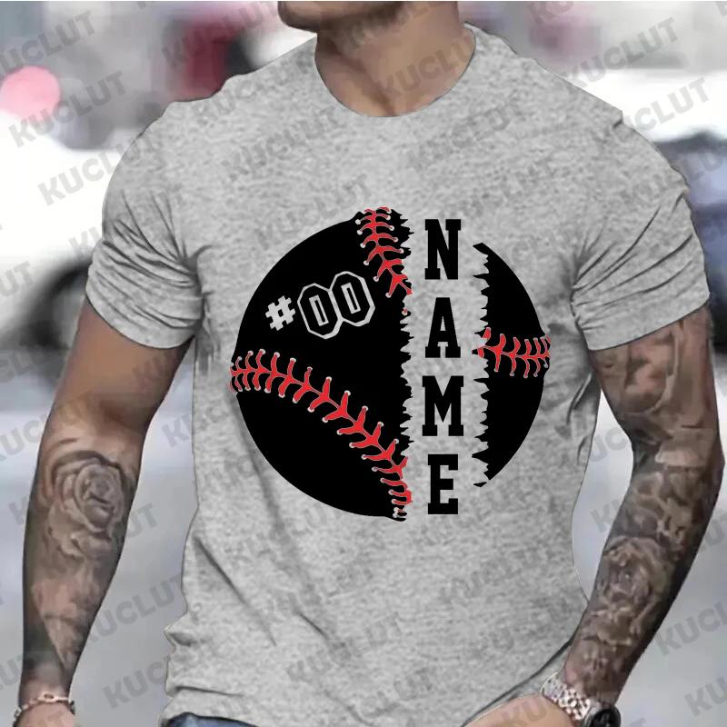 T Shirts for Men Personalized Baseball Shirt DIY Custom Baseball Team T-shirts Top Baseball Team Name Custom Tees for Baseballer