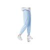 Li Ning X Disney Collaboration Sports Lifestyle Series SS22 Solid Color Tapered Knit Casual Sports Pants Women pants Aurora-Blue AKLSA28-2