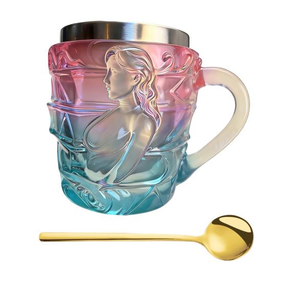 Book Mug 3D Hand-Painted Resin Coffee Mug with Stainless Steel Interior Microwave Dishwasher Safe Literary Cup Unique Gift for Book