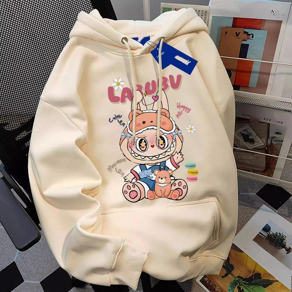 Fashion Men Women's Hoodies Cartoon Labubu Monster Print Pullover Top Casual Sweatshirt Kids Hoodies Clothing