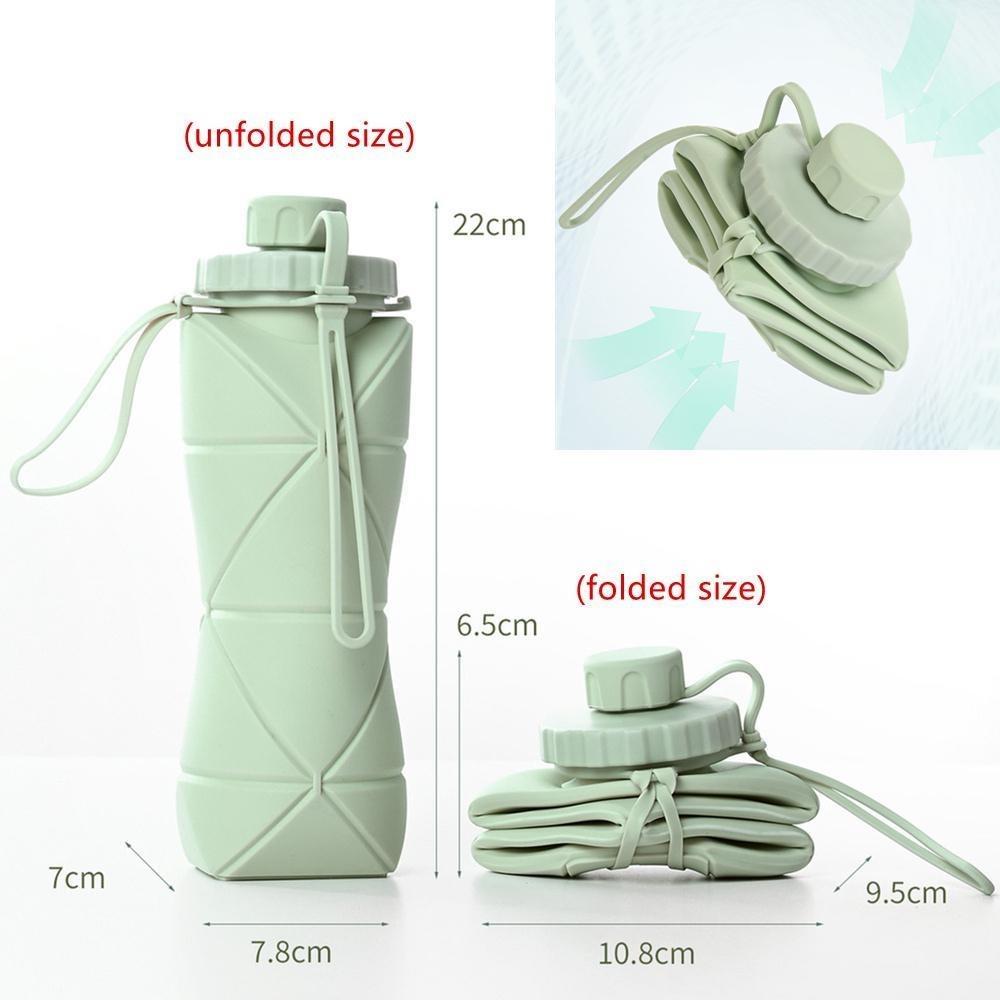 1 Stück Silikon Diamant Klappwasserbecher Sportwasserflasche Outdoor Reise Faltbare Tragbare Kompressions-Expansionsflaschen
