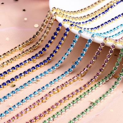 Factory Directly Crystal Rhinestone Chain 4mm Trimming Rhinestone Cup Chain for Jewelry Decoration