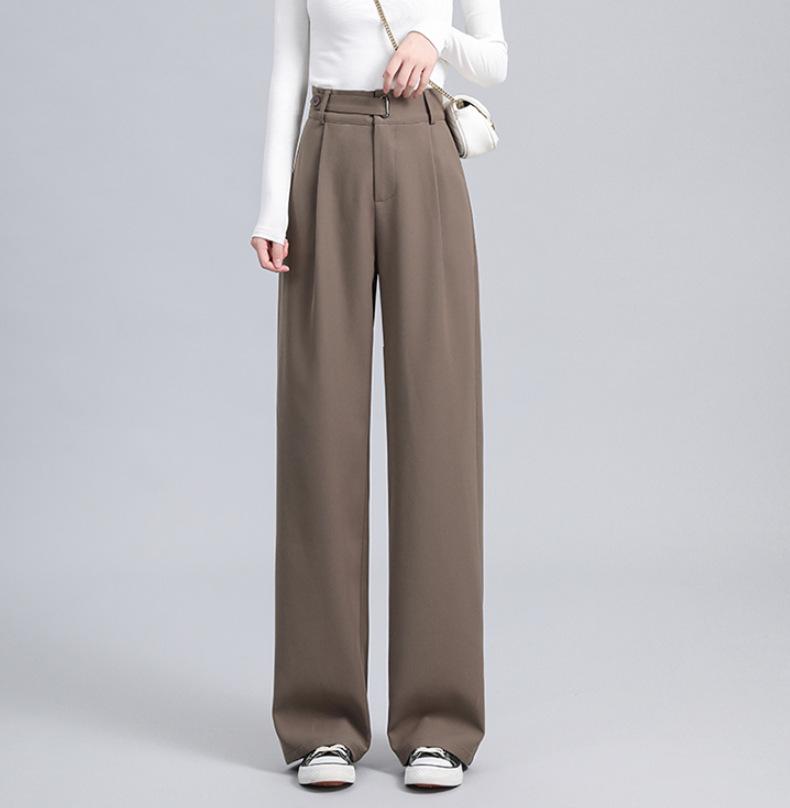 Women's Spring 2025 Straight Leg High Waist Casual Wide Leg Pants