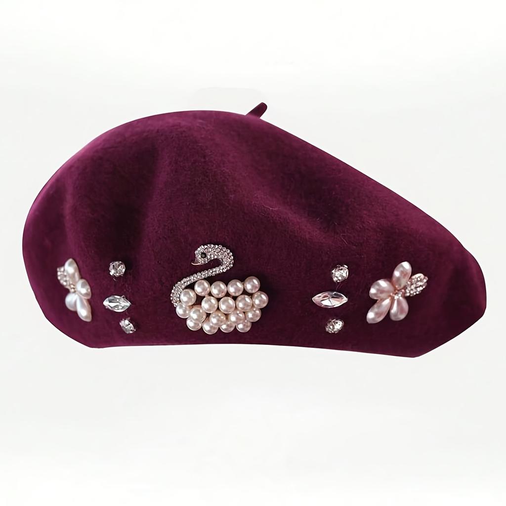 Women French Style Wool Beret Autumn Winter Versatile Painter Hat