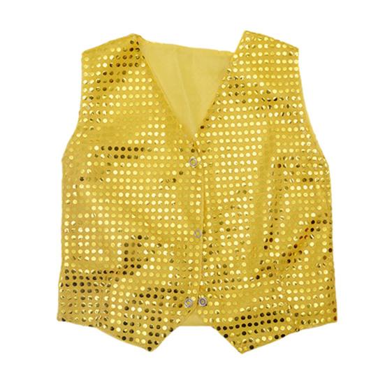 Children's Sequin Vest for Boys Stage Performance Costume Kids Hip-hop Jazz Dance Waistcoat Loose Fit Vest for Parties Performances