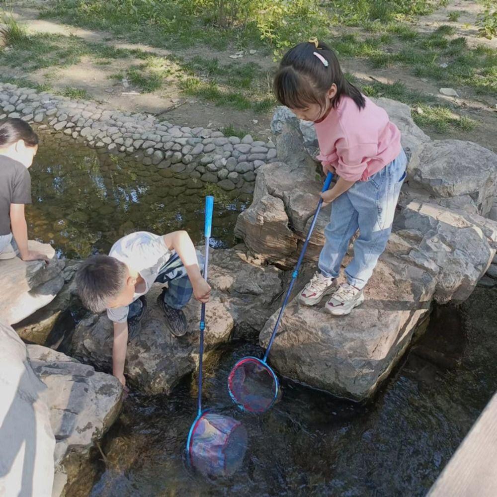 Portable Pocket Fish Dip Net Aluminium Zinc Zinc Alloy Telescopic Pole Net Head Butterfly Nets Insect