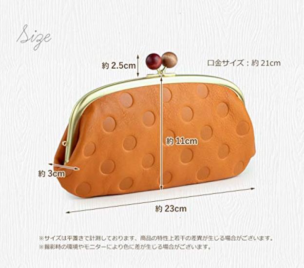 ARCOLO Geldbörse mit Verschluss, Punktmuster, Lange Geldbörse, Hergestellt in Japan (Terrakotta)