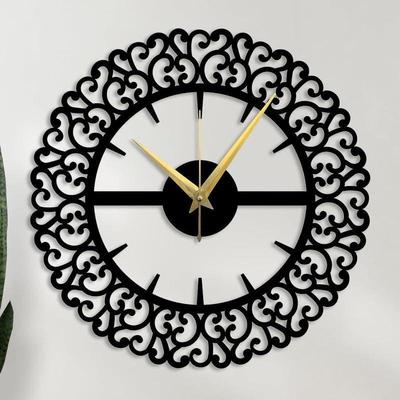 Stylish Watch Wall Clock with Numbers/Large Size Clock & Wall Ornament/Metal Outdoor Wall Clock for Bedroom, Office -Black